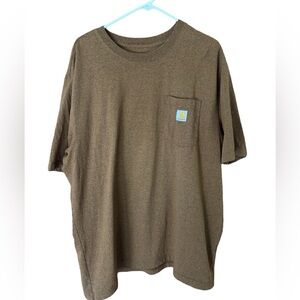 Carhartt T Shirt Mens XL Short Sleeve Tee Pocket Loose Fit Crew Neck Brown